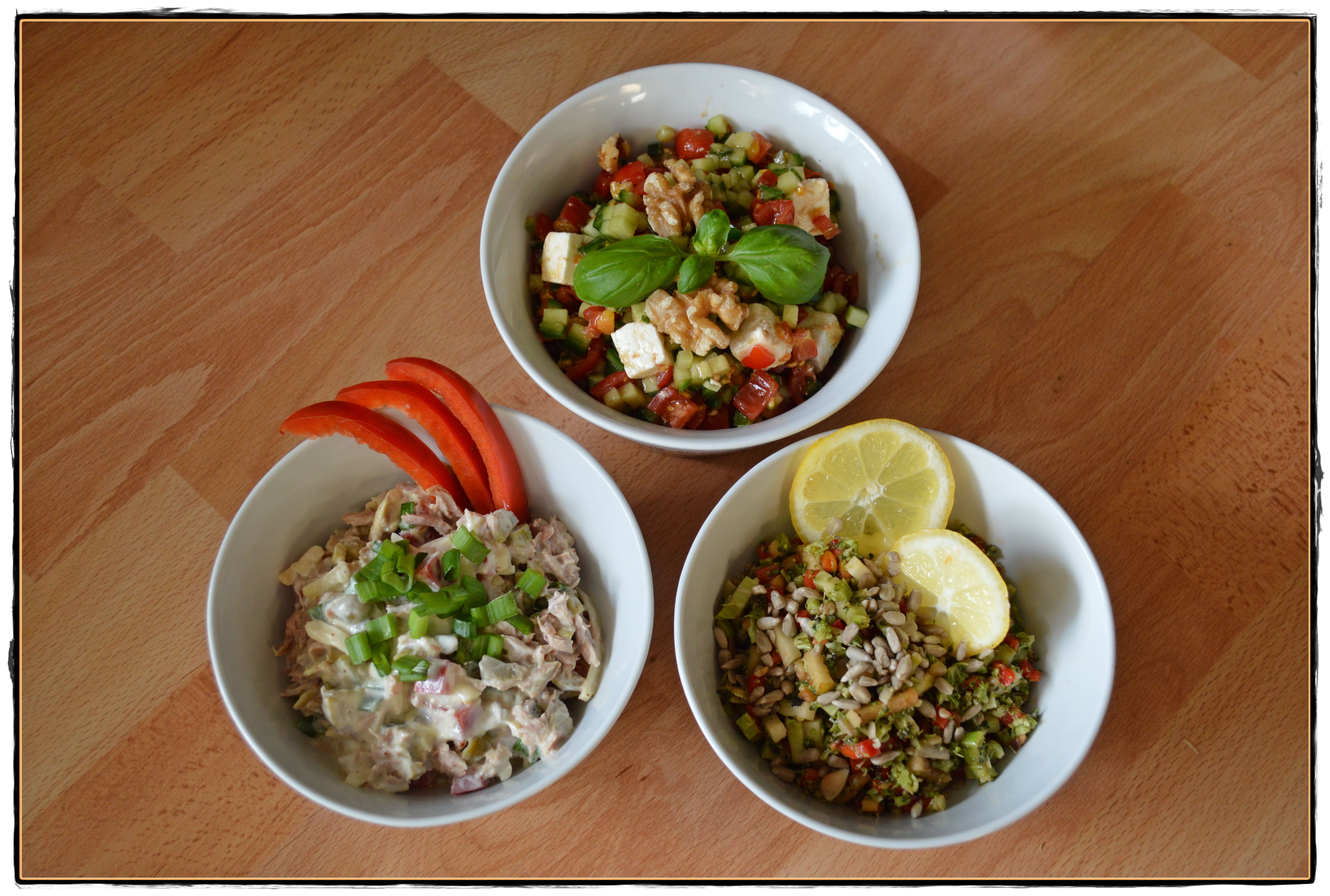 Mittagessen morgens zubereiten - 3 schnelle Salate in 10 Minuten